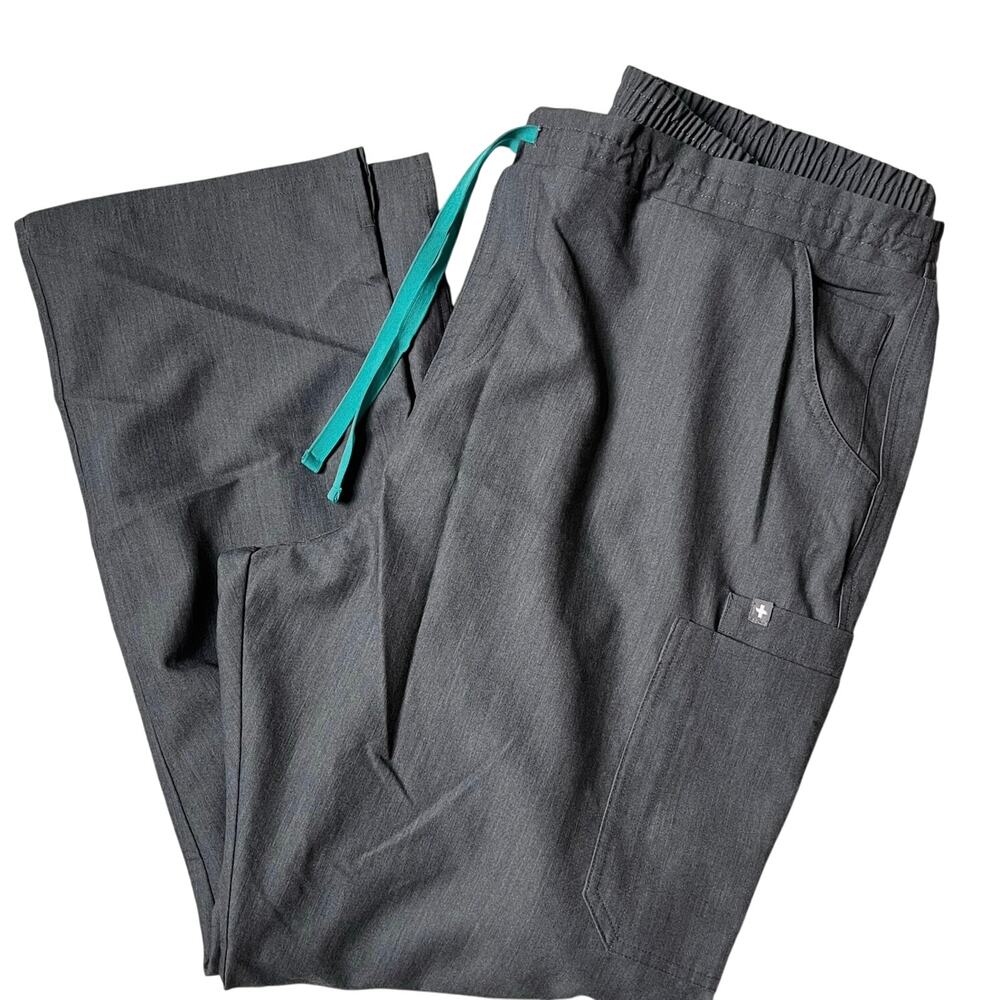 Figs Scrubs Technical Collection Graphite Gray High Waisted Cargo Pants Size XXL